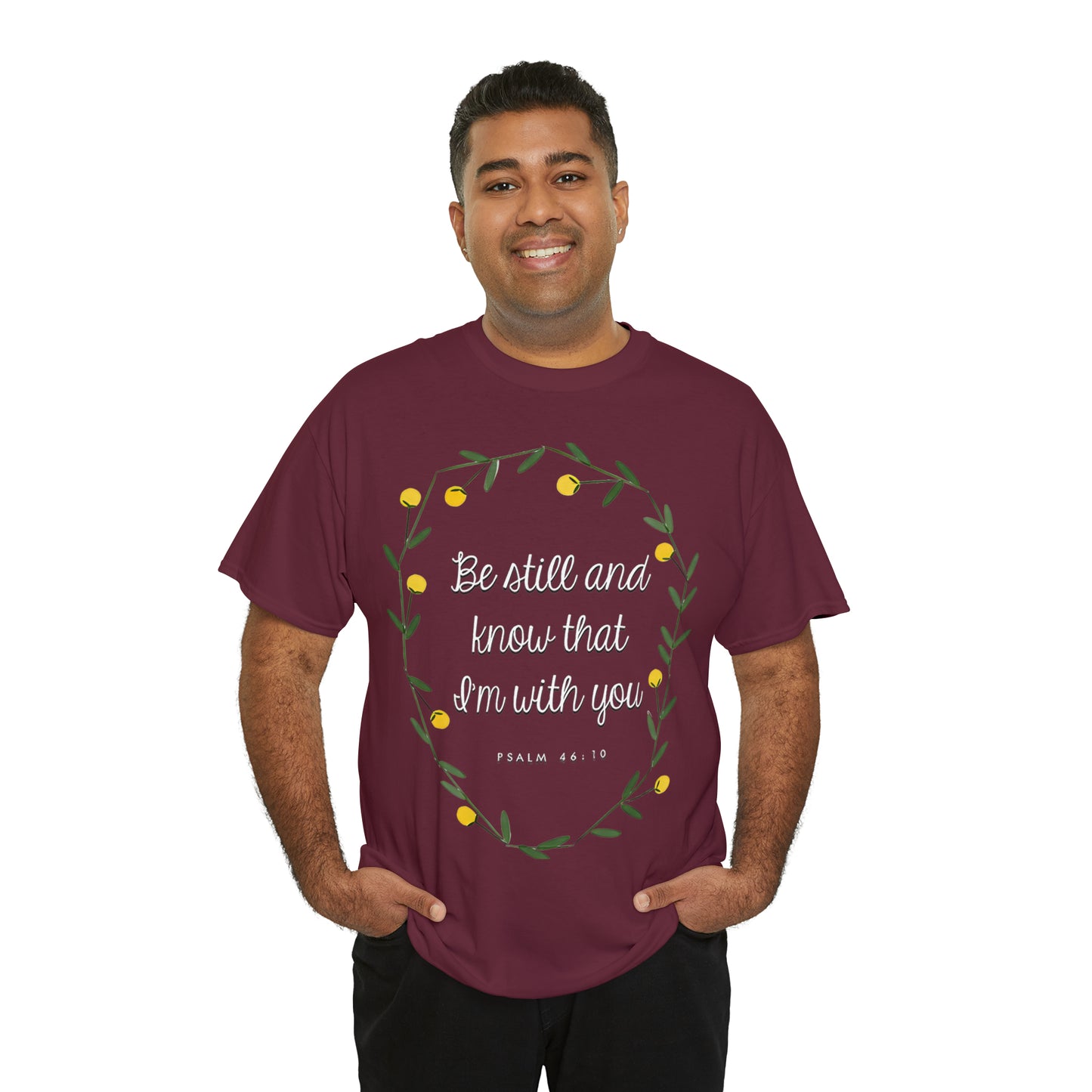 Be Still and know that I am with you (Psalm) - Unisex Heavy Cotton Short Sleeve Tee