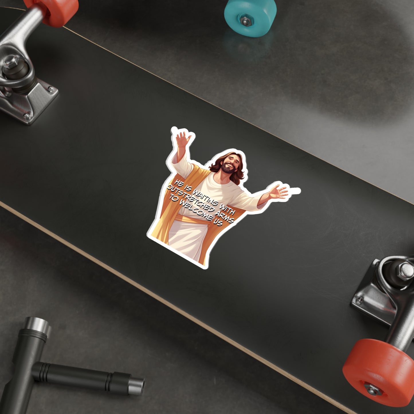 He is Waiting with Outstretched Arms to Welcome Us - Dialogue-3 Die-Cut Stickers (MB)
