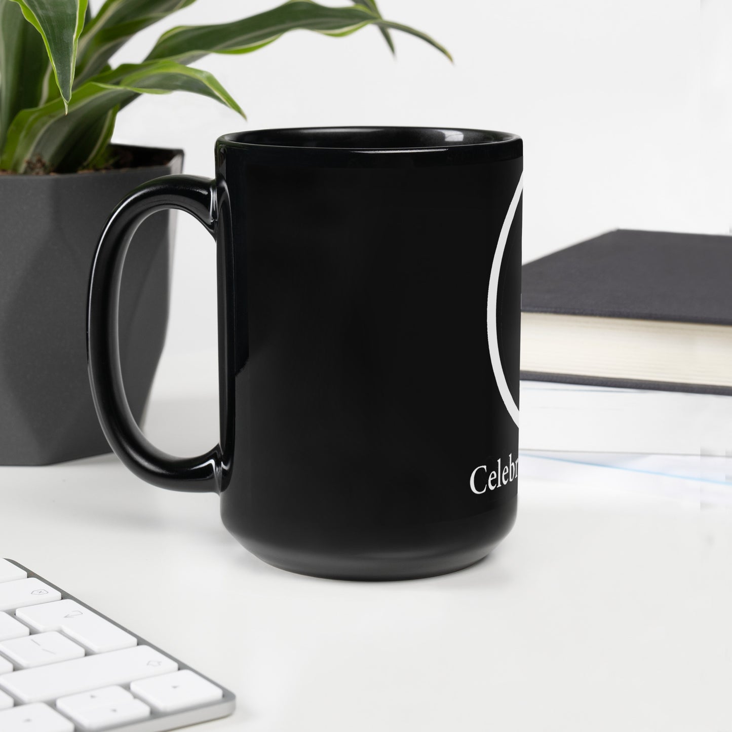 CR Celebrate Recovery Classic Logo Black Glossy Mug