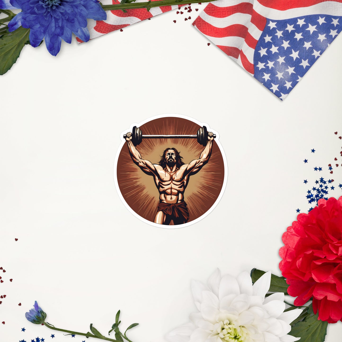 Jesus Body Builder 2 Bubble-free stickers