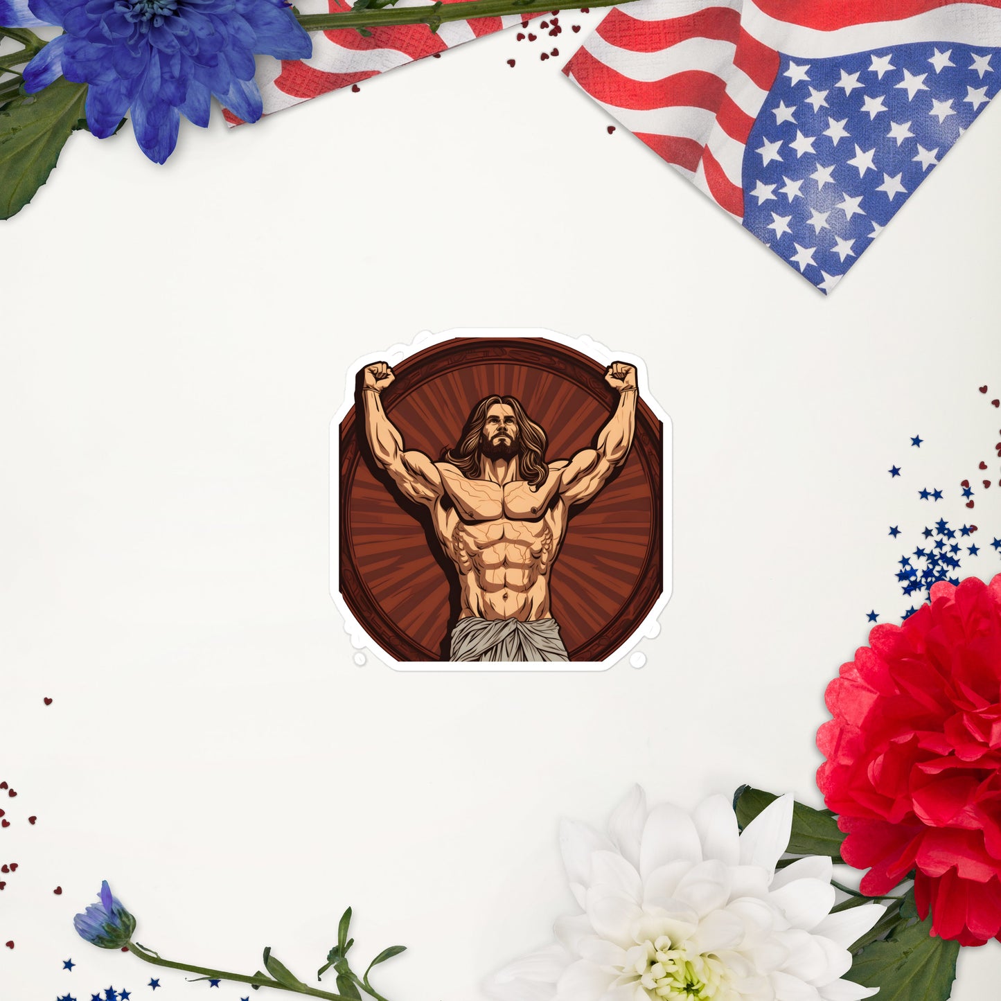 Jesus Body Builder 4 Bubble-free stickers