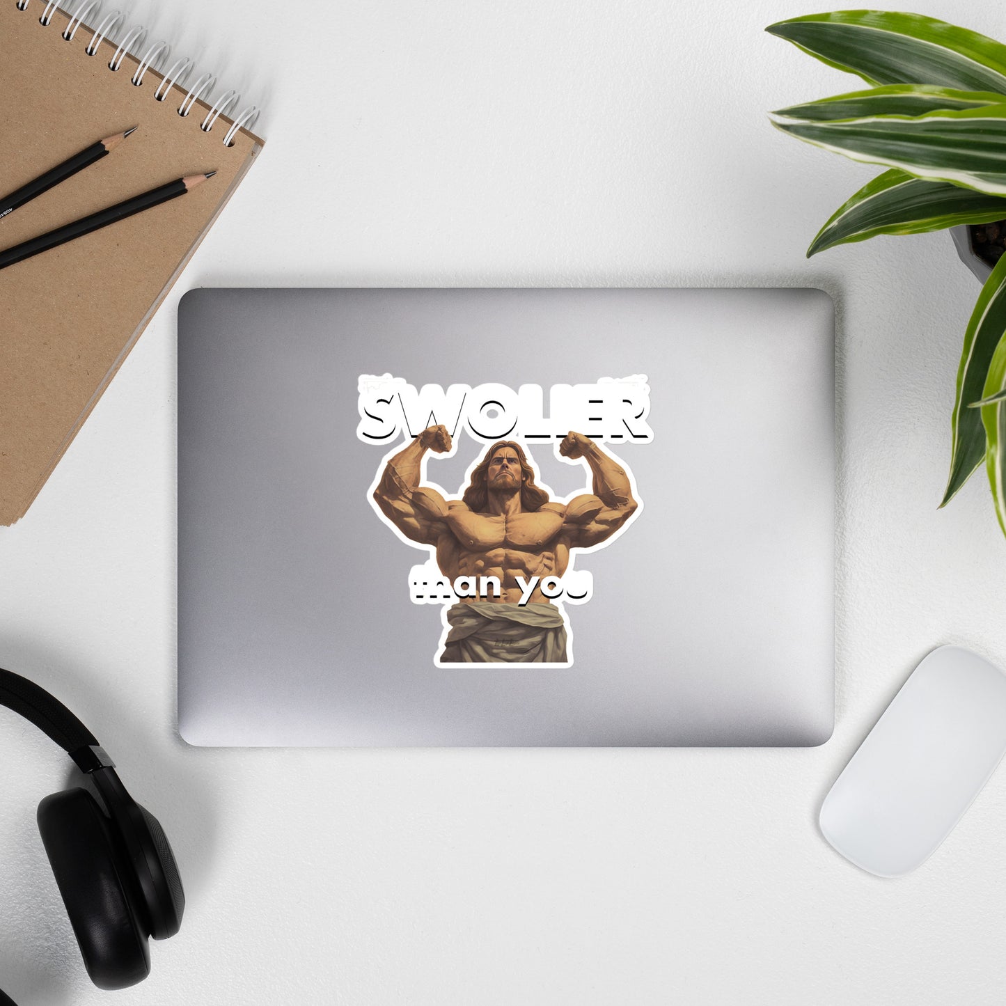 SWOLIER than You Jesus Bubble-free stickers