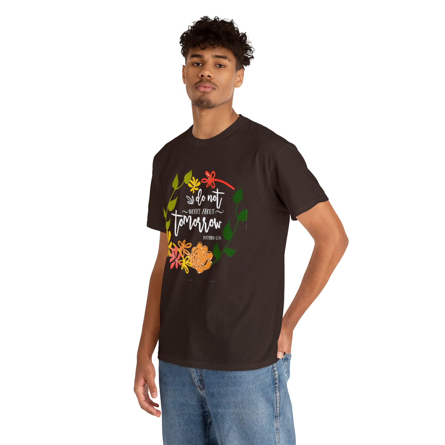 Do not worry about tomorrow (Matthew) - Unisex Heavy Cotton Short Sleeve Tee