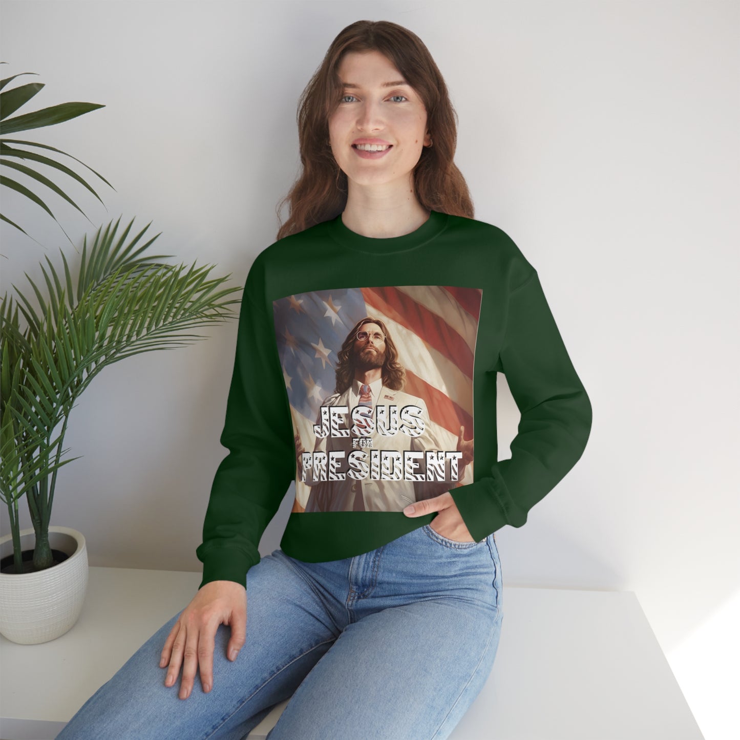 Jesus for President Unisex Heavy Blend™ Crewneck Sweatshirt