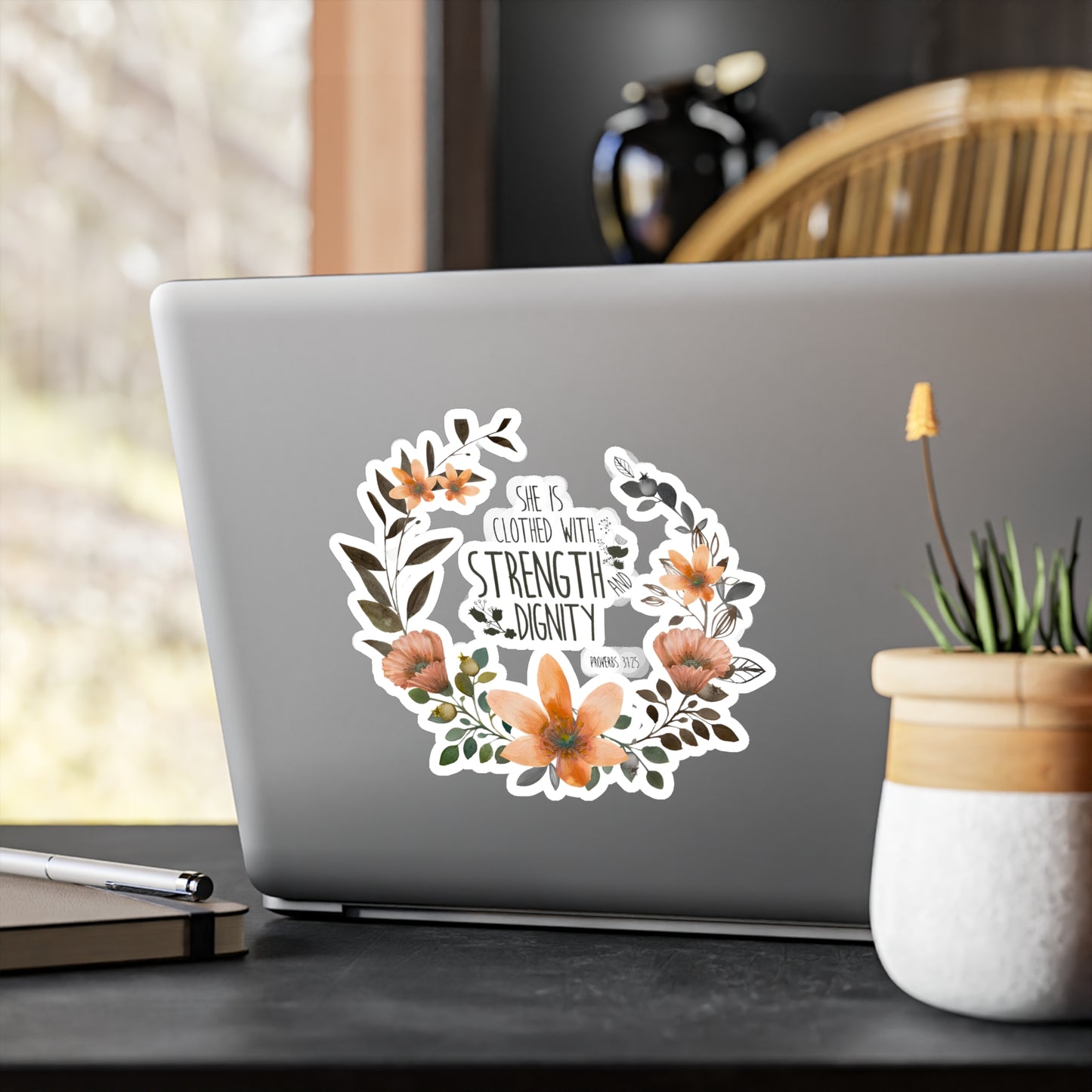 She is clothed with Strength and Dignity - Proverbs - Kiss-Cut Vinyl Decals