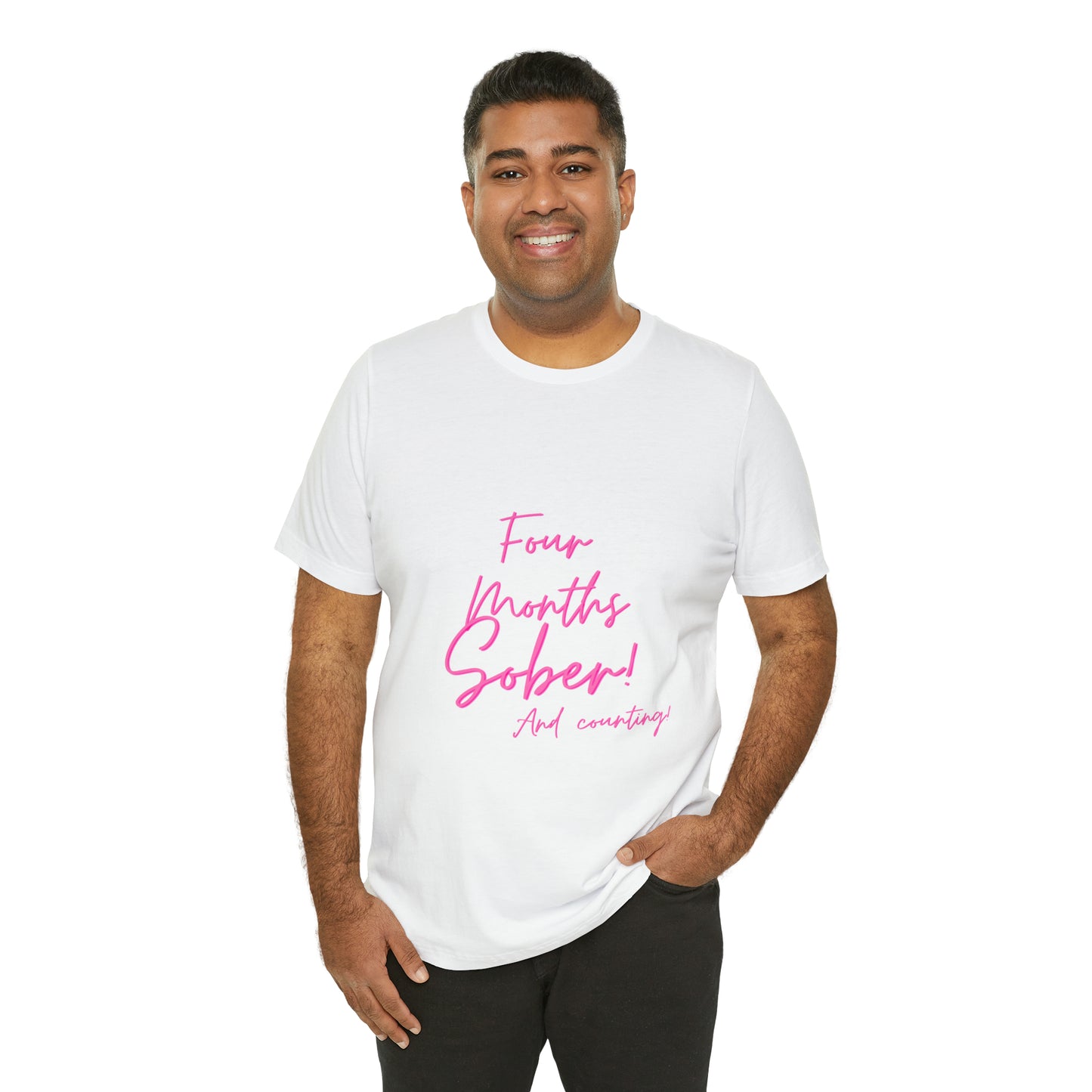 Four Months Sober Unisex Jersey Short Sleeve Tee