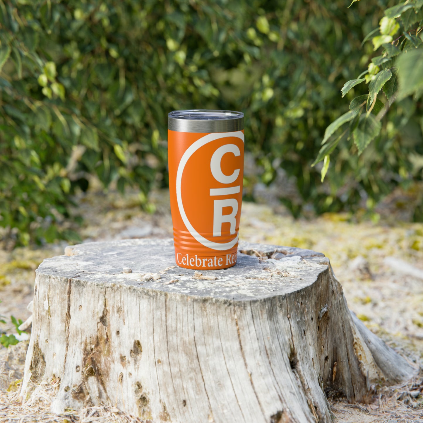 CR Celebrate Recovery Basic Logo White Ringneck Tumbler, 20oz