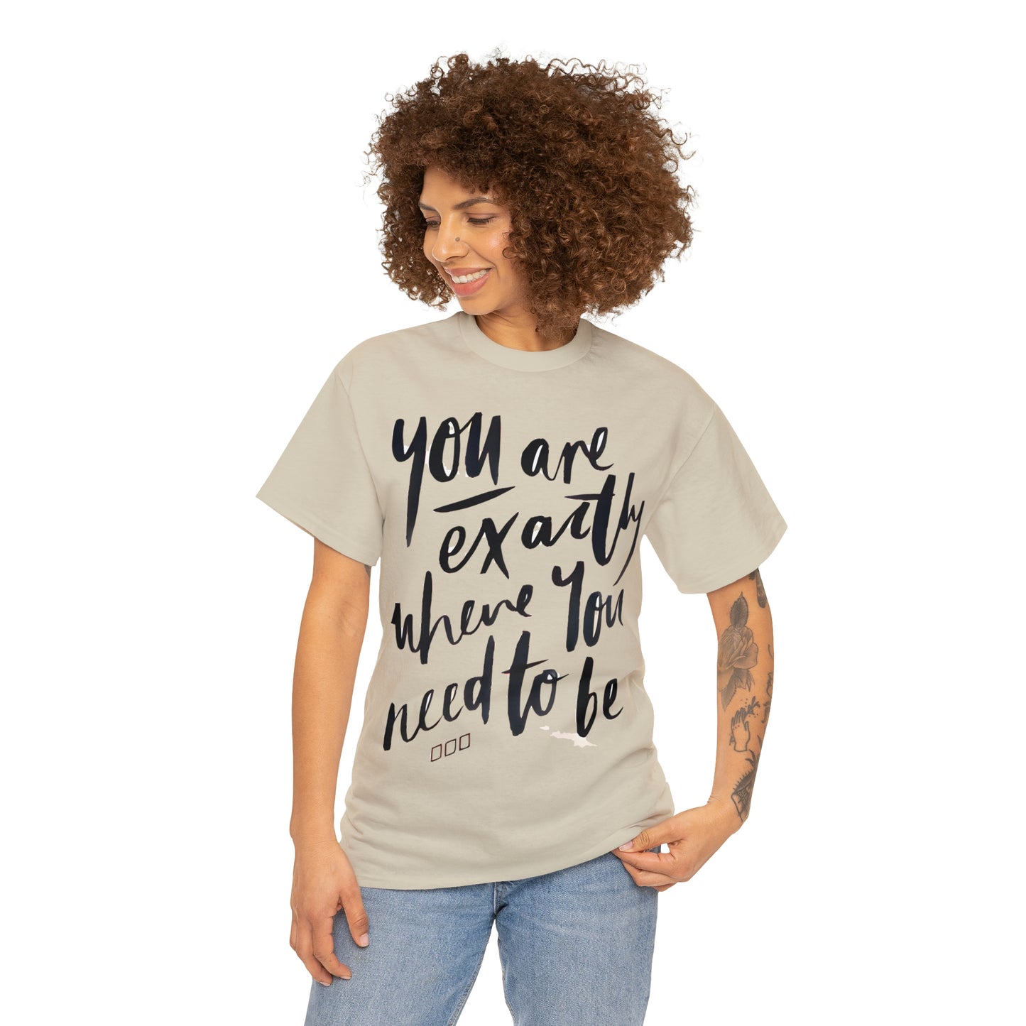 You re EXACTLY where you need to be  - CR Celebrate Recovery Classic Logo - Unisex Heavy Cotton Tee