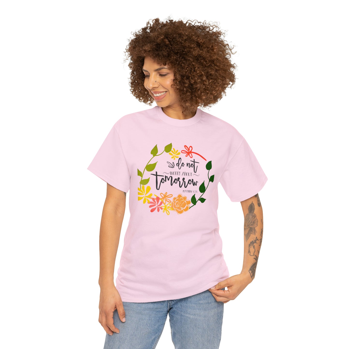 Do not worry about tomorrow (Matthew) - Unisex Heavy Cotton Short Sleeve Tee