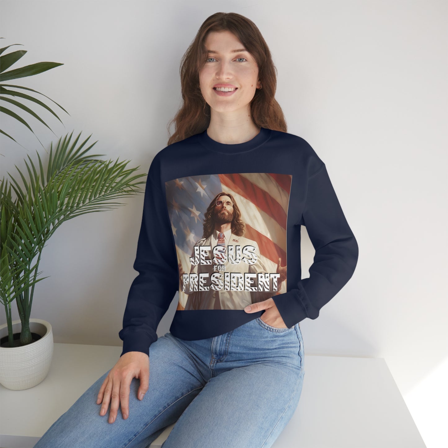 Jesus for President Unisex Heavy Blend™ Crewneck Sweatshirt