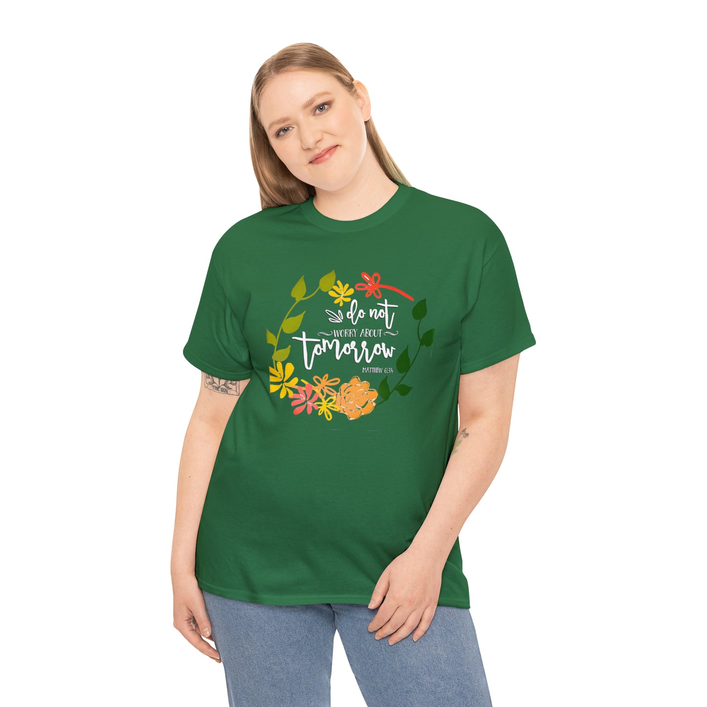 Do not worry about tomorrow (Matthew) - Unisex Heavy Cotton Short Sleeve Tee