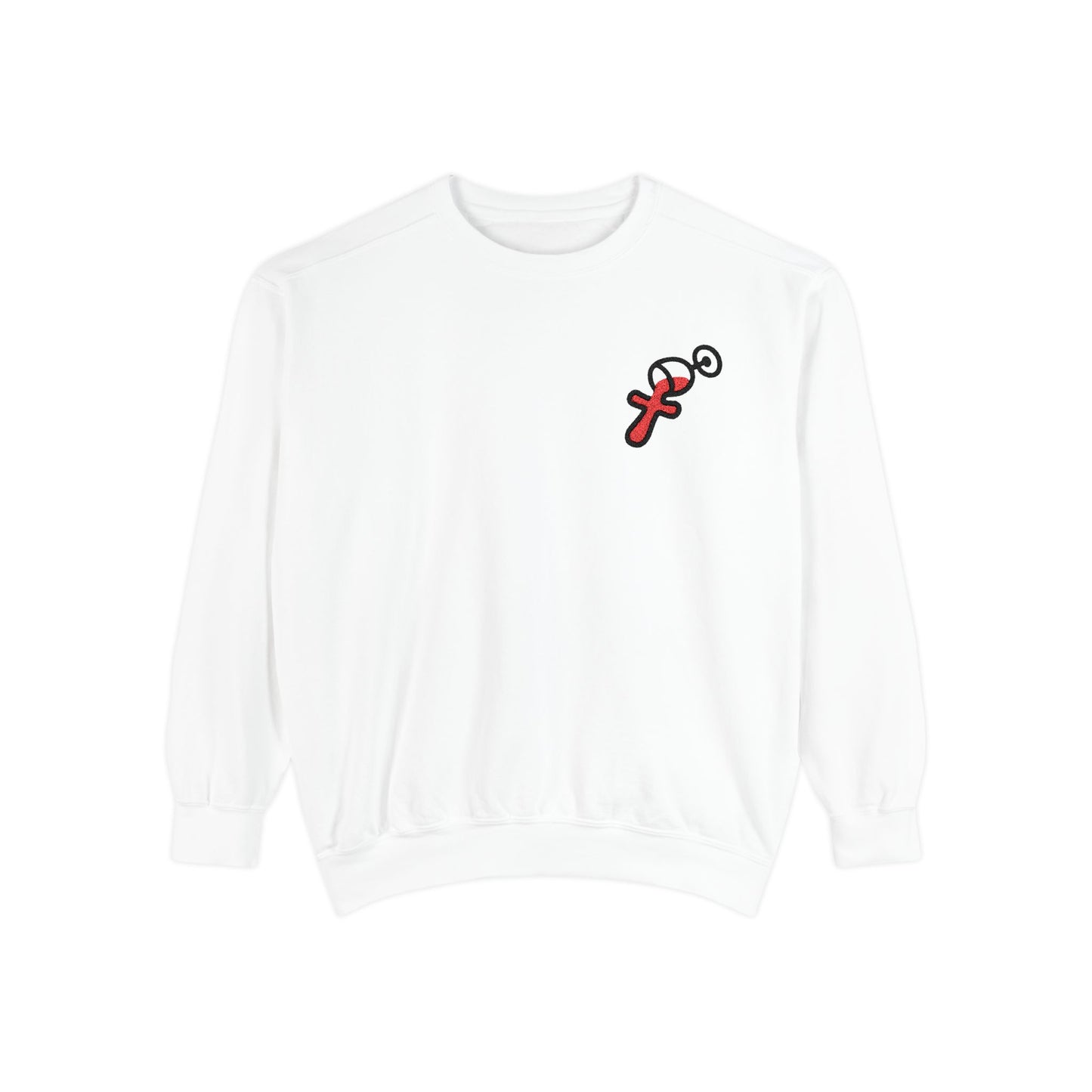 “Sip of Sacrifice” Embroidered Crewneck — Disciple Dad (Water-Into-Wine Drop Collection)