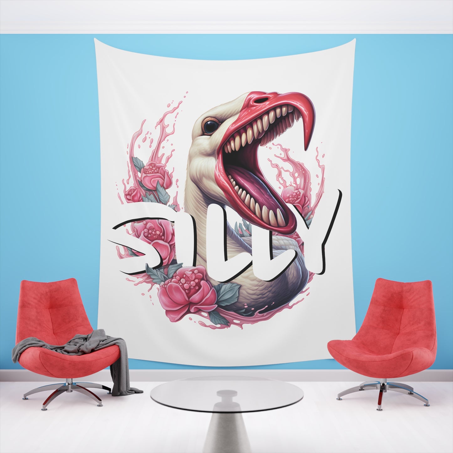 Aggressively Silly Goose Printed Wall Tapestry