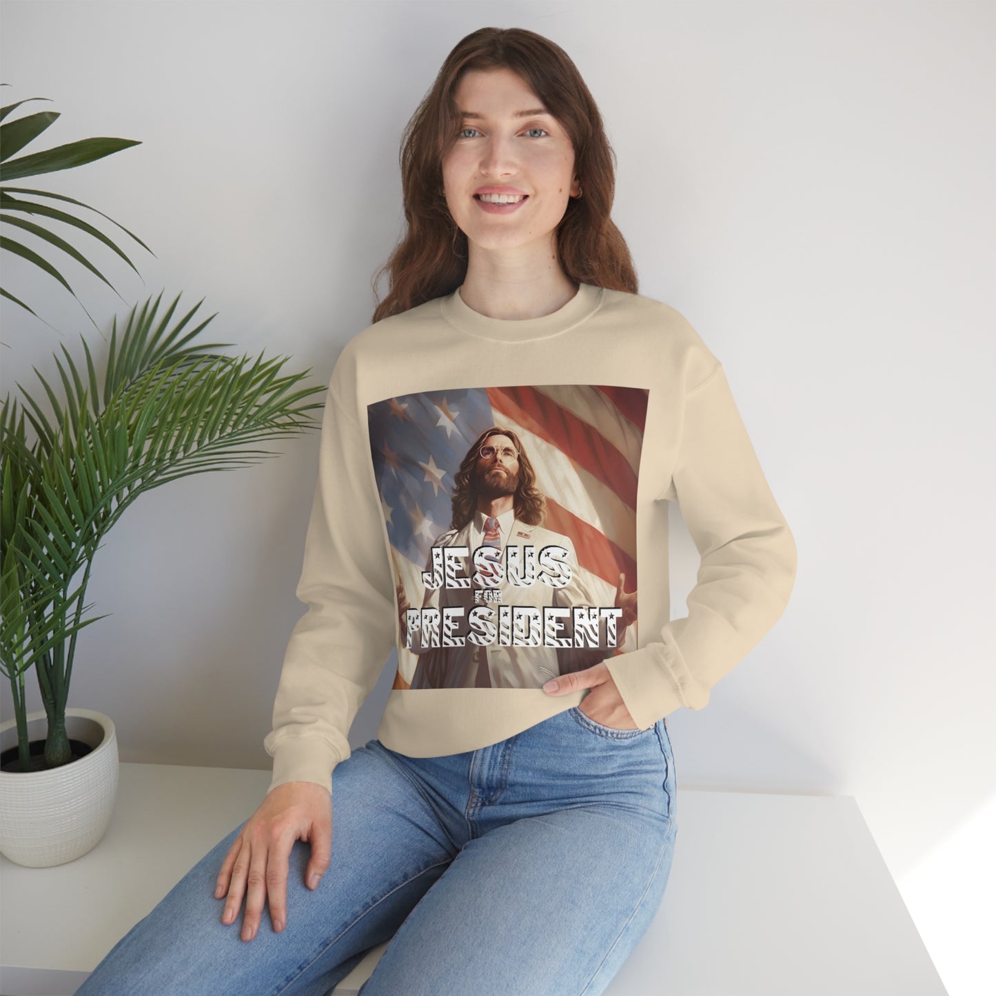 Jesus for President Unisex Heavy Blend™ Crewneck Sweatshirt