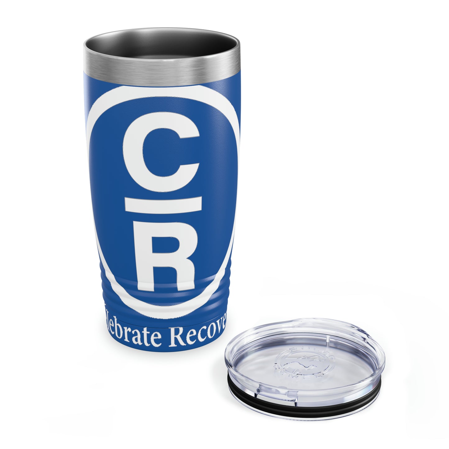 CR Celebrate Recovery Basic Logo White Ringneck Tumbler, 20oz