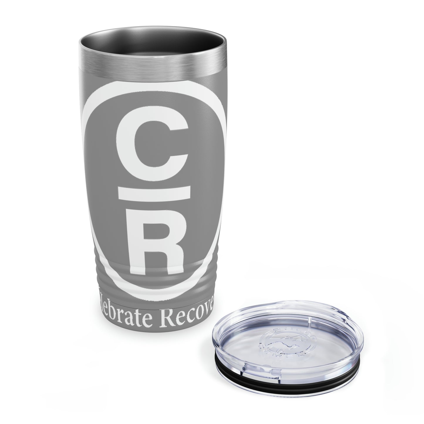 CR Celebrate Recovery Basic Logo White Ringneck Tumbler, 20oz