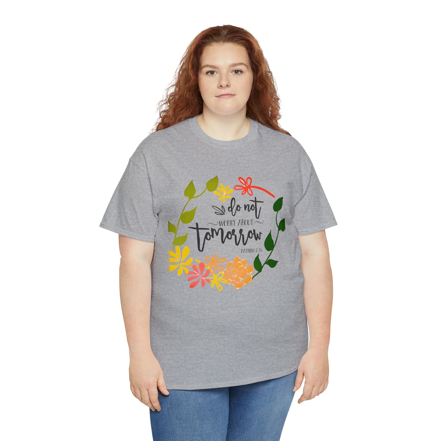 Do not worry about tomorrow (Matthew) - Unisex Heavy Cotton Short Sleeve Tee