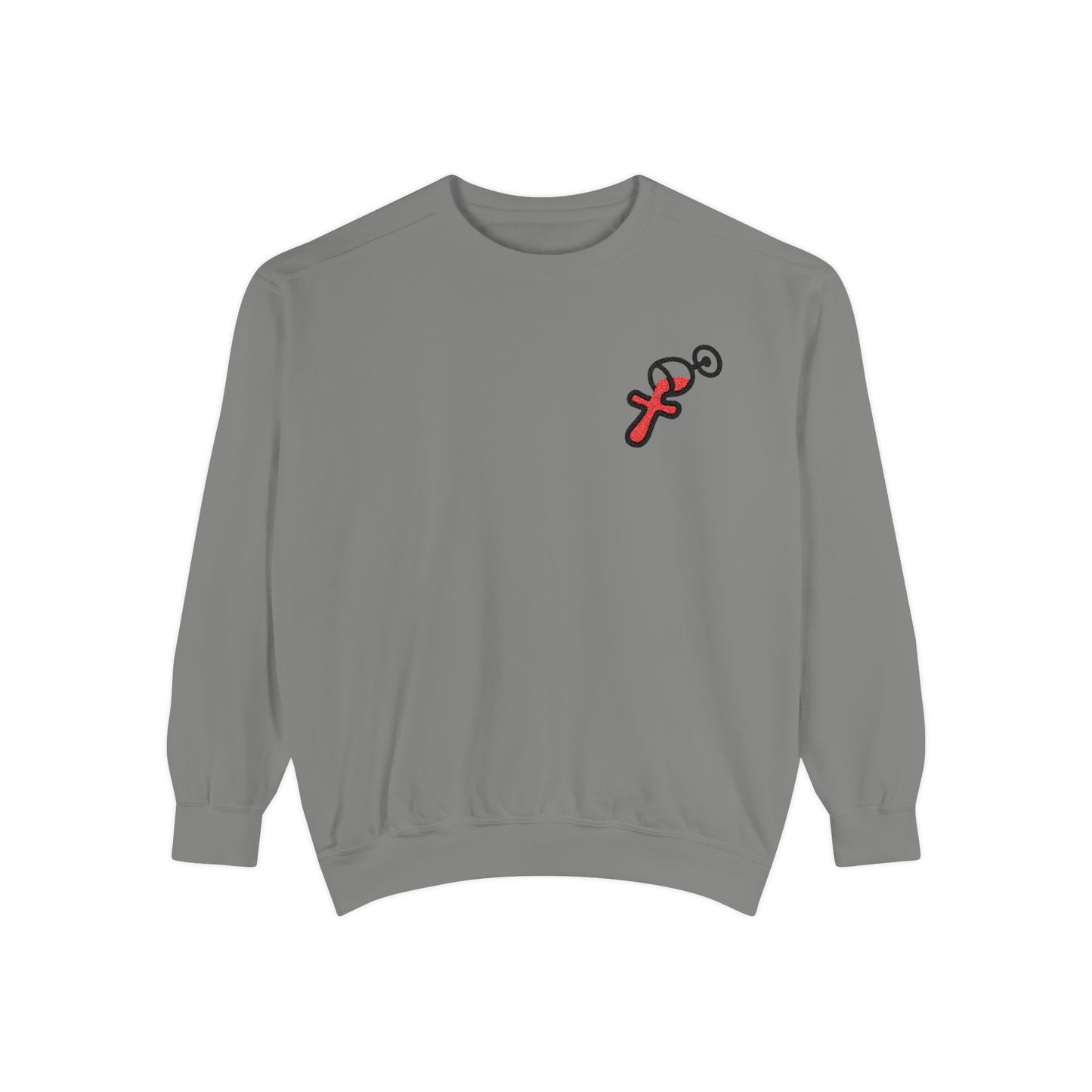 “Sip of Sacrifice” Embroidered Crewneck — Disciple Dad (Water-Into-Wine Drop Collection)