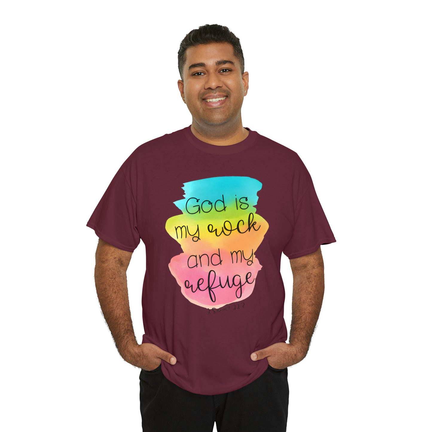 God is my rock and my refuge - Unisex Heavy Cotton Short Sleeve Tee