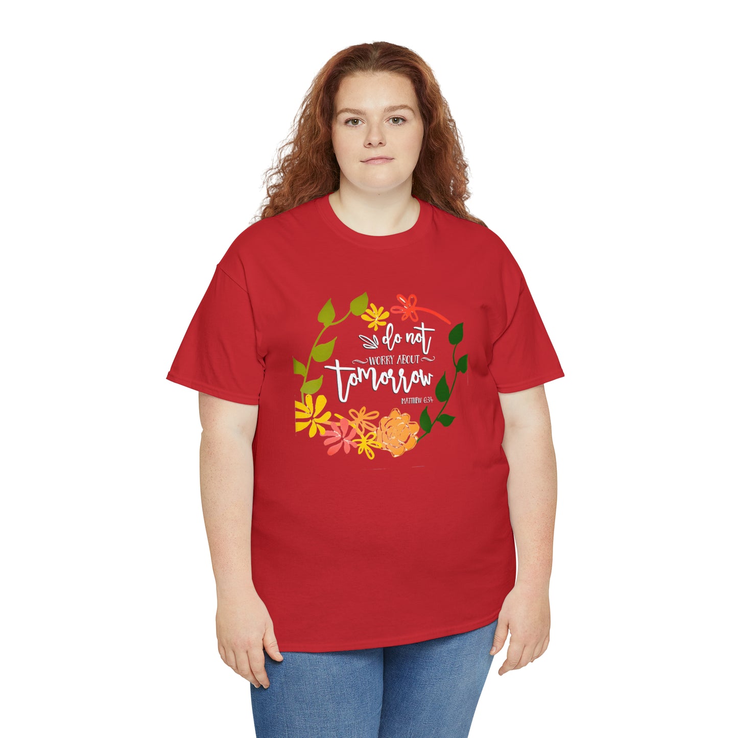 Do not worry about tomorrow (Matthew) - Unisex Heavy Cotton Short Sleeve Tee
