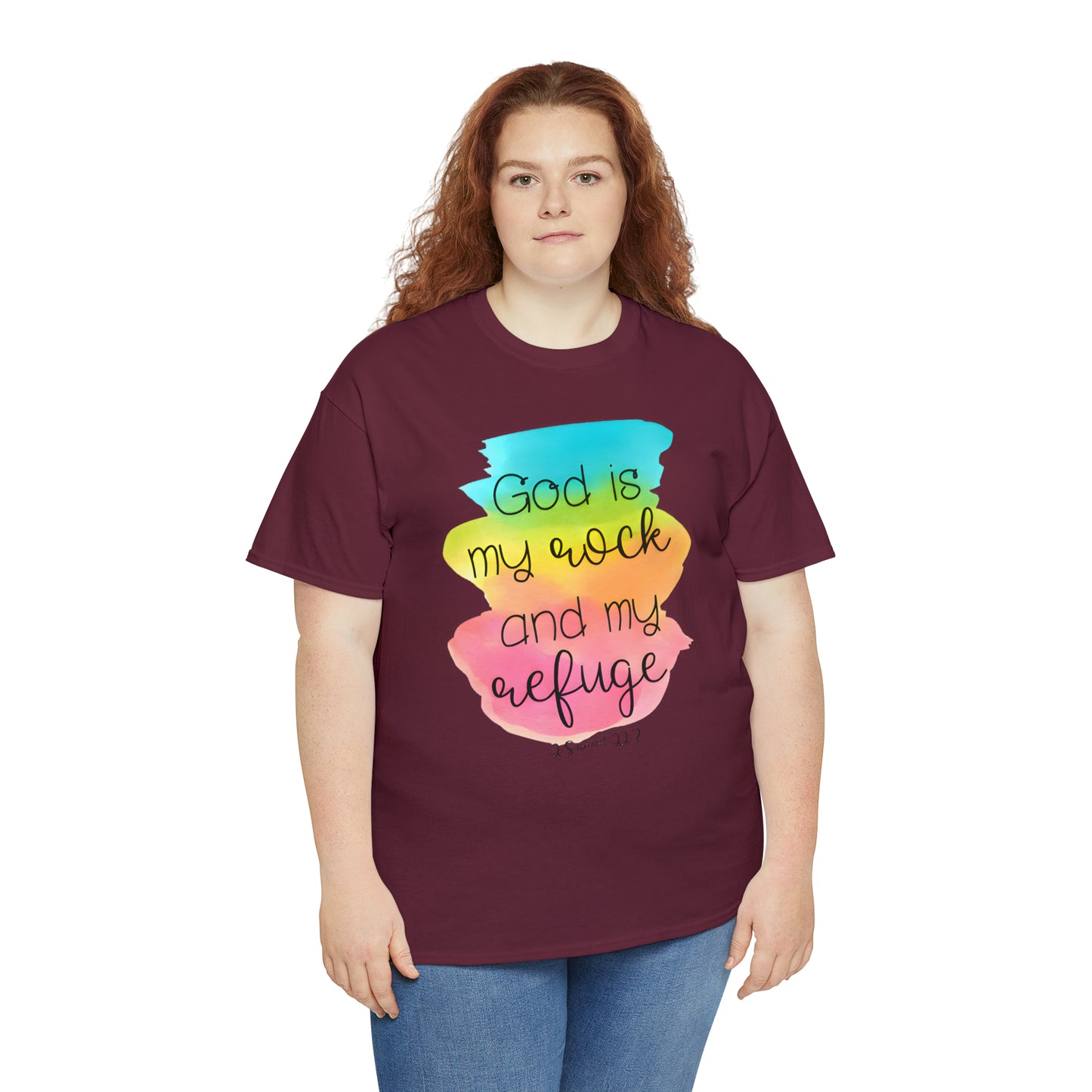 God is my rock and my refuge - Unisex Heavy Cotton Short Sleeve Tee