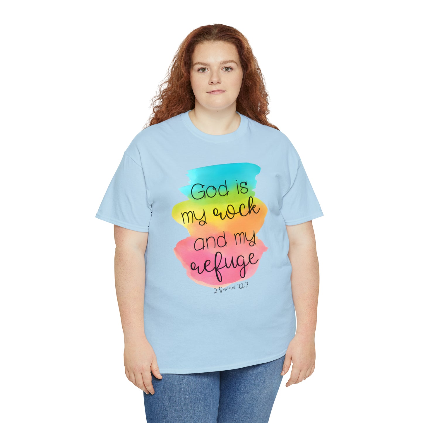 God is my rock and my refuge - Unisex Heavy Cotton Short Sleeve Tee