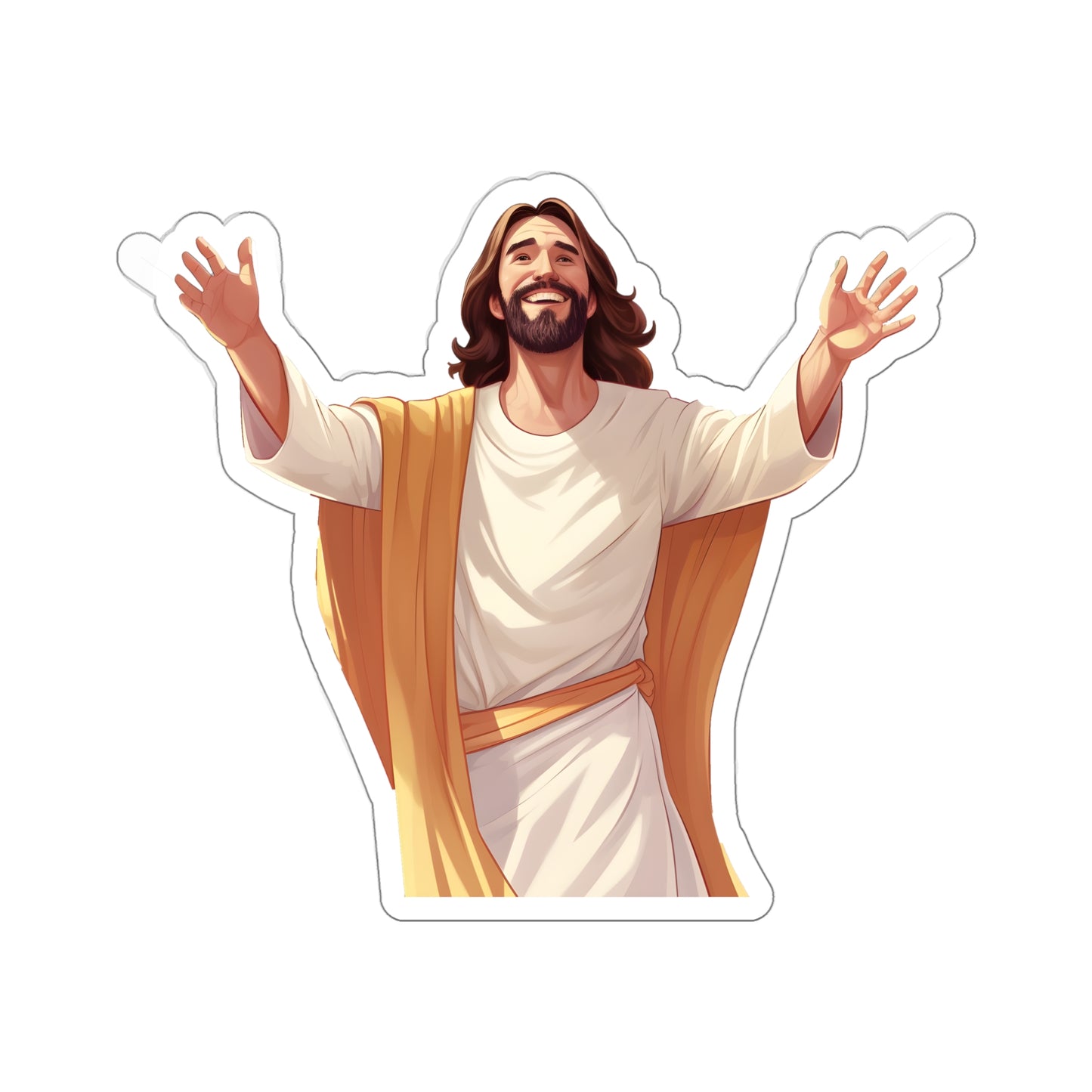 He is Waiting with Outstretched Arms to Welcome Us -3  Die-Cut Stickers (MB)