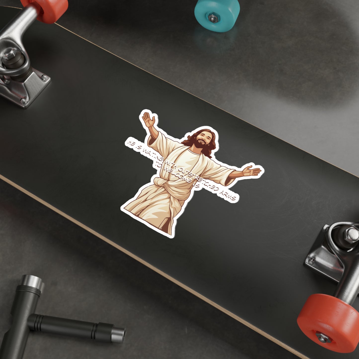 He is Waiting with Outstretched Arms to Welcome Us - Dialogue-4  Die-Cut Stickers (MB)