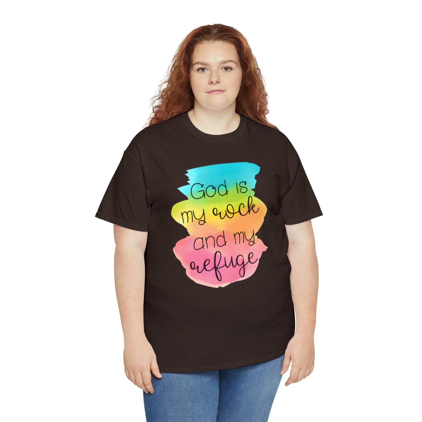 God is my rock and my refuge - Unisex Heavy Cotton Short Sleeve Tee