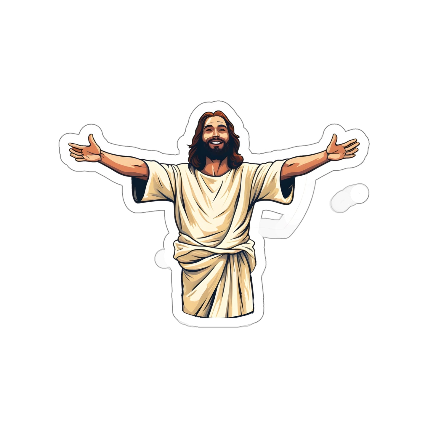 He is Waiting with Outstretched Arms to Welcome Us -2  Die-Cut Stickers (MB)