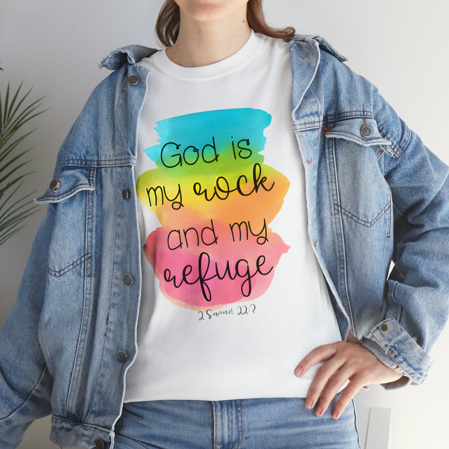 God is my rock and my refuge - Unisex Heavy Cotton Short Sleeve Tee