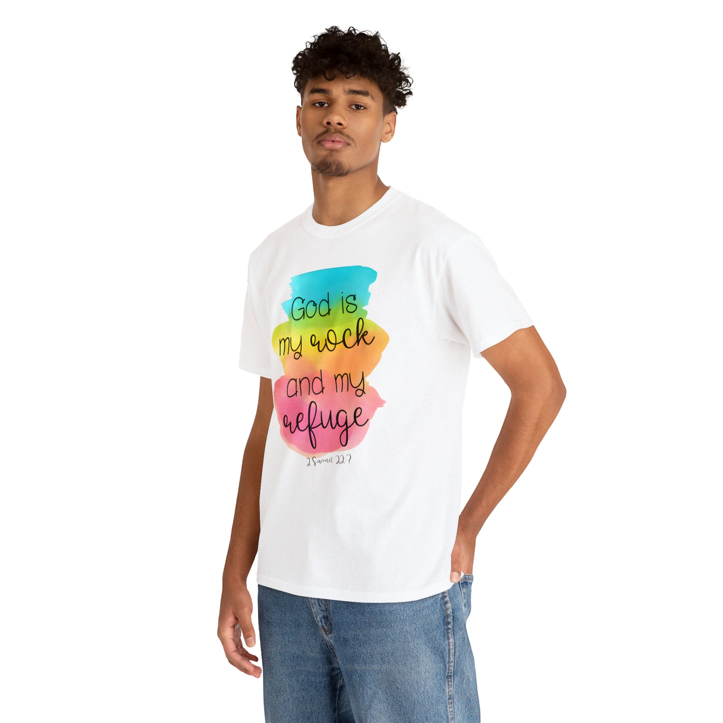 God is my rock and my refuge - Unisex Heavy Cotton Short Sleeve Tee