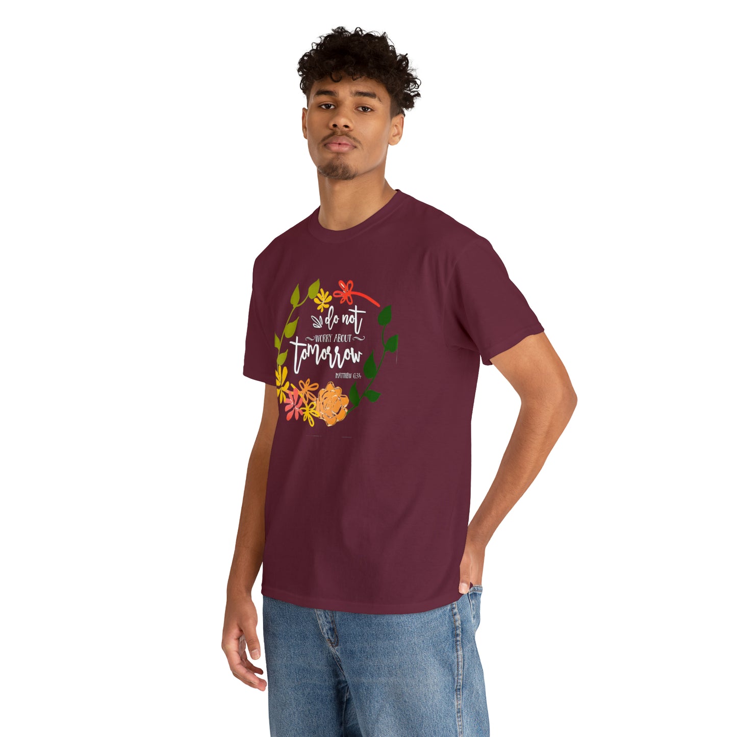 Do not worry about tomorrow (Matthew) - Unisex Heavy Cotton Short Sleeve Tee