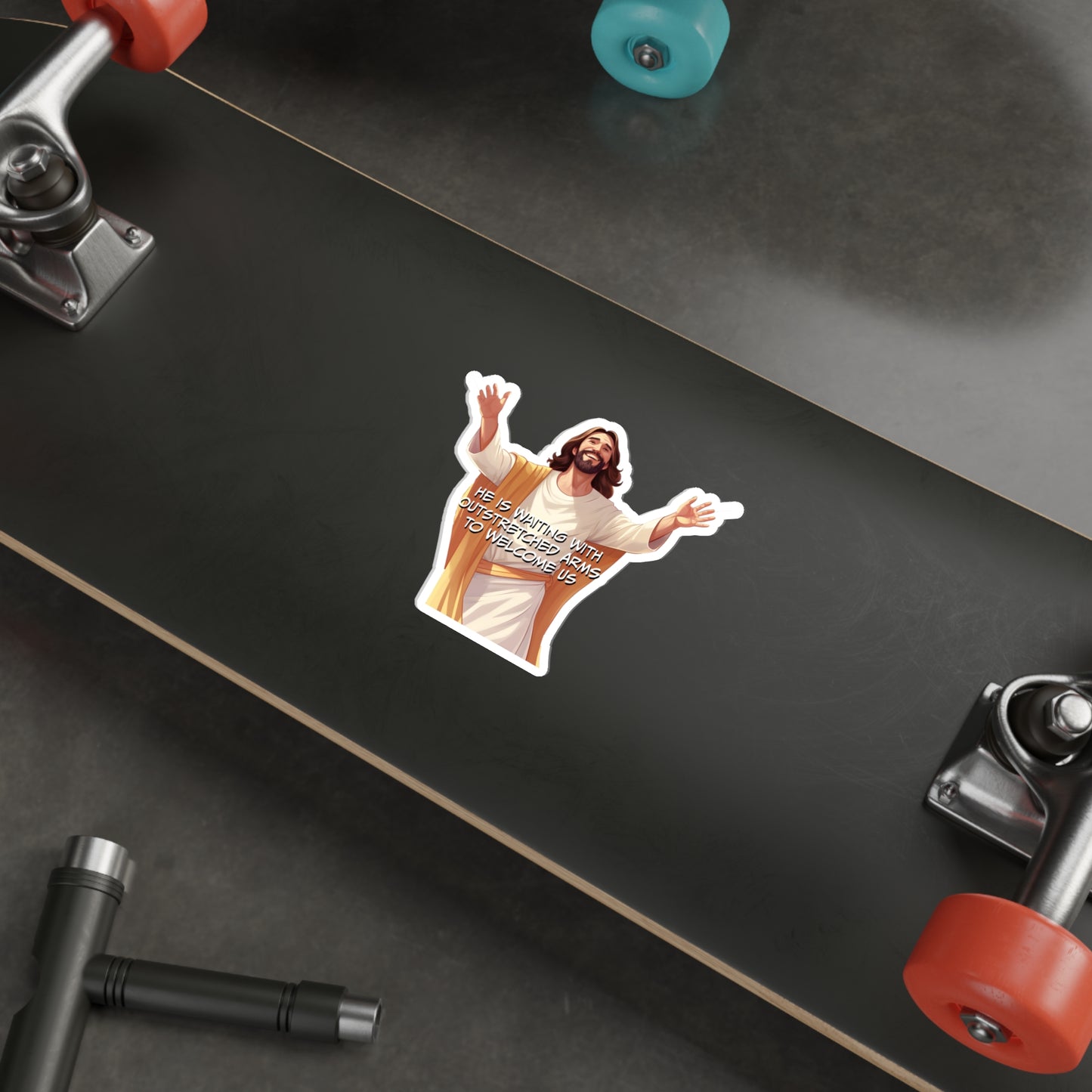 He is Waiting with Outstretched Arms to Welcome Us - Dialogue-3  Die-Cut Stickers (MB)