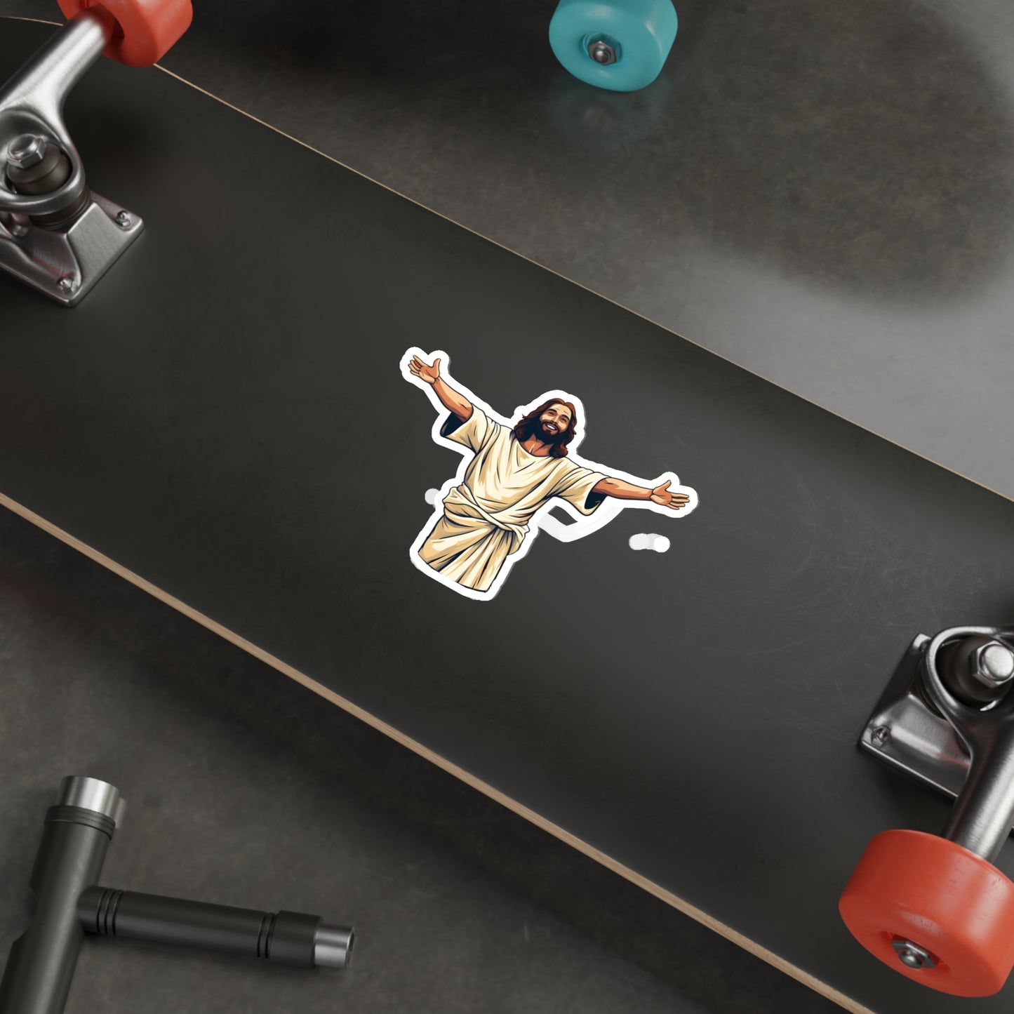 He is Waiting with Outstretched Arms to Welcome Us -2  Die-Cut Stickers (MB)