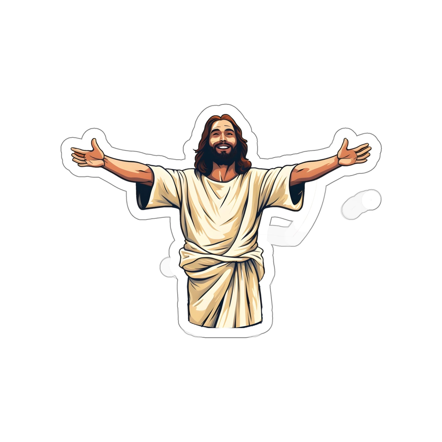 He is Waiting with Outstretched Arms to Welcome Us -2  Die-Cut Stickers (MB)