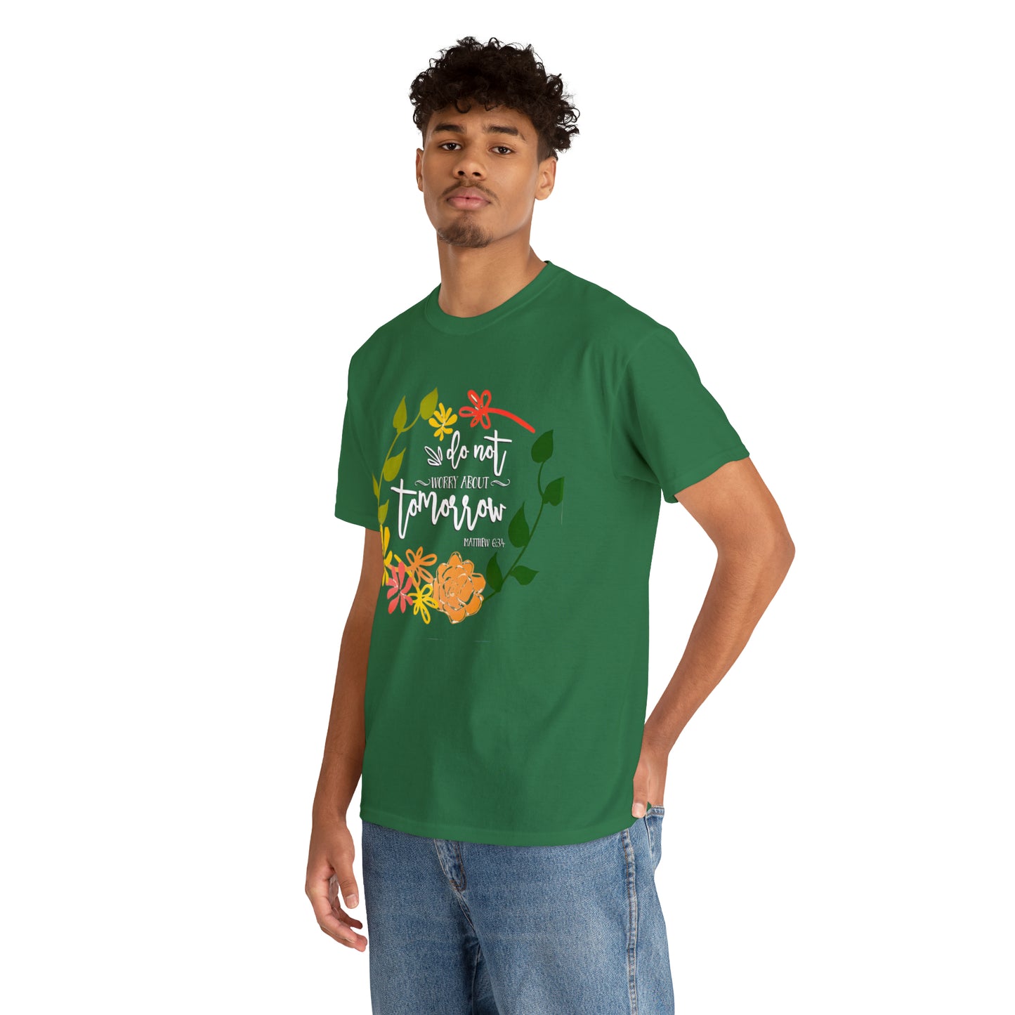 Do not worry about tomorrow (Matthew) - Unisex Heavy Cotton Short Sleeve Tee