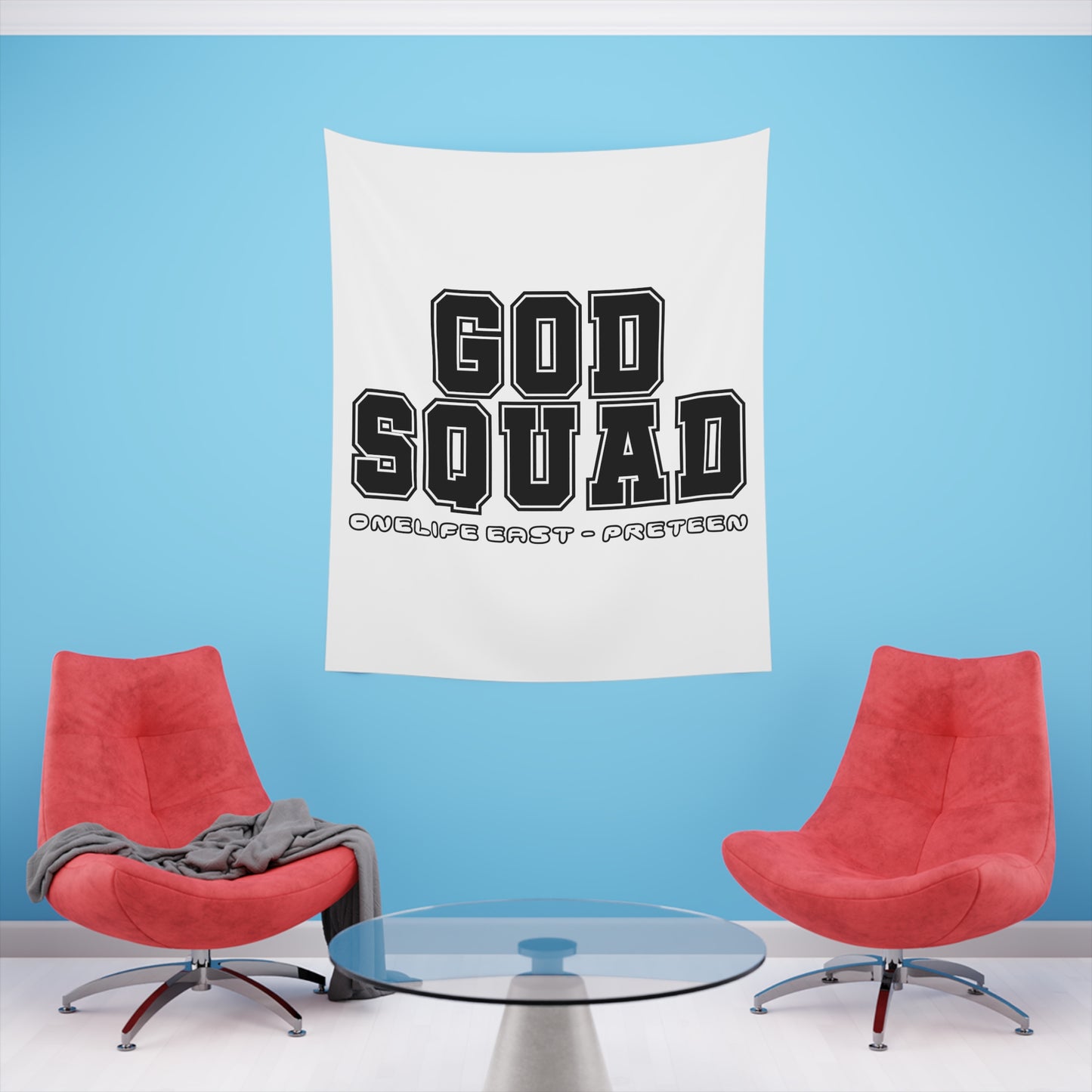 “God Squad” - Pre-Teen Room - Printed Wall Tapestry