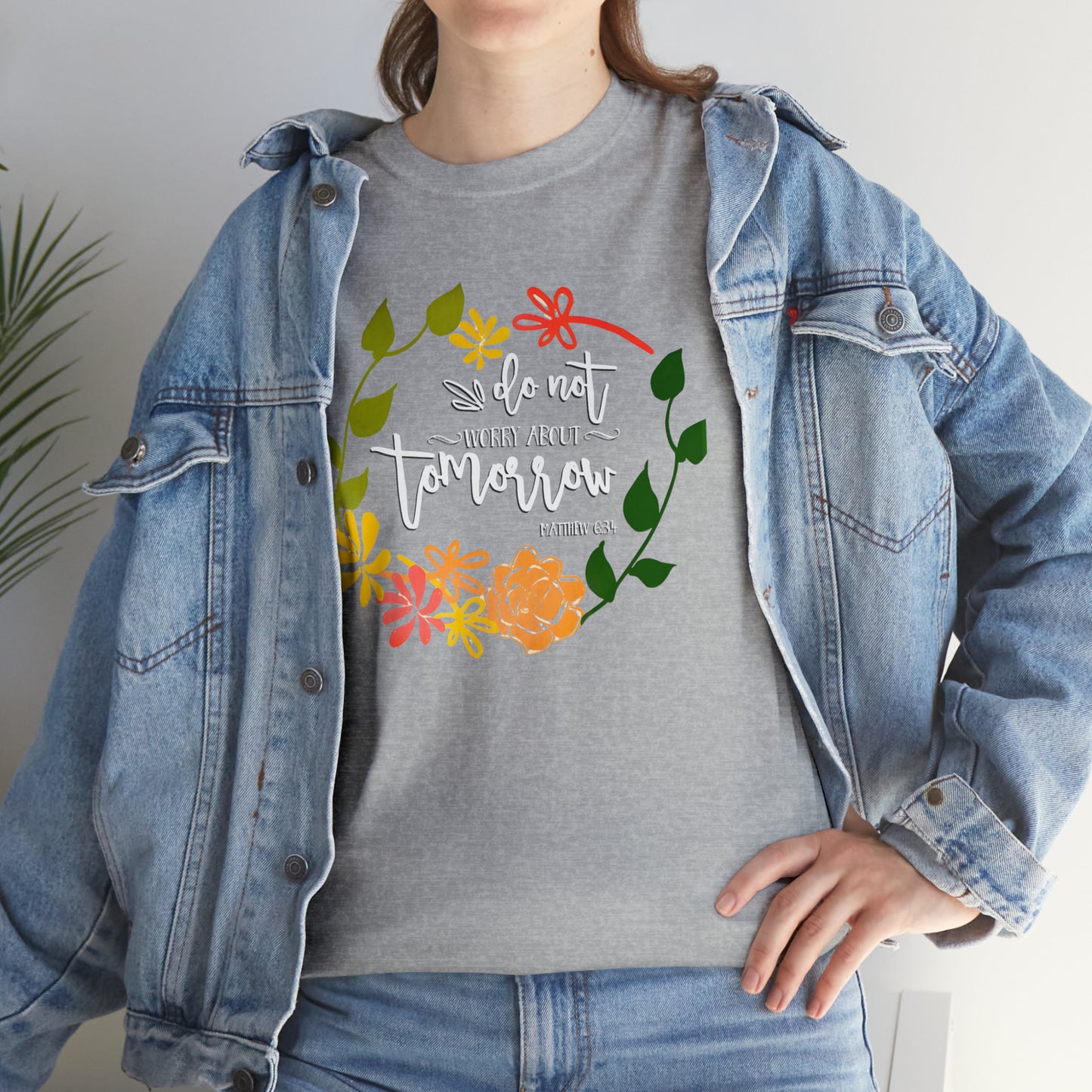 Do not worry about tomorrow (Matthew) - Unisex Heavy Cotton Short Sleeve Tee