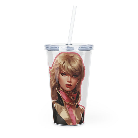 Anime Taylor Swift 4 - Plastic Tumbler with Straw