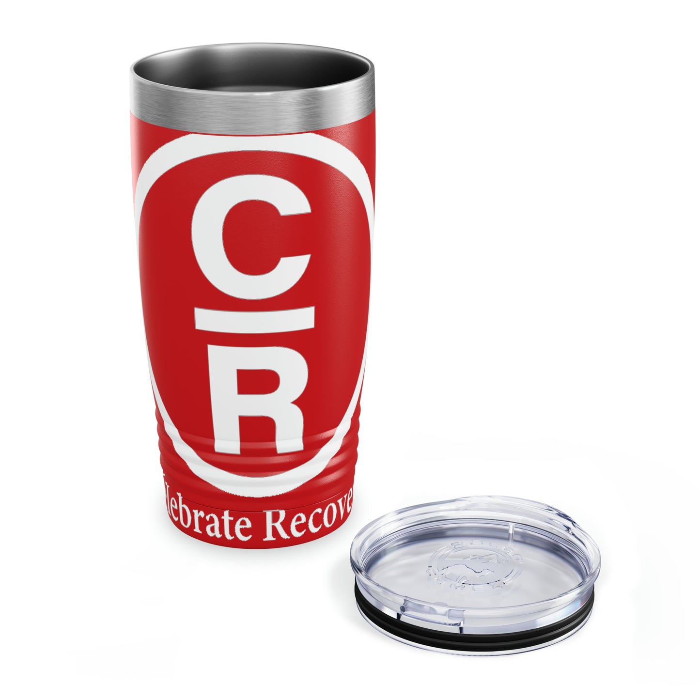 CR Celebrate Recovery Basic Logo White Ringneck Tumbler, 20oz