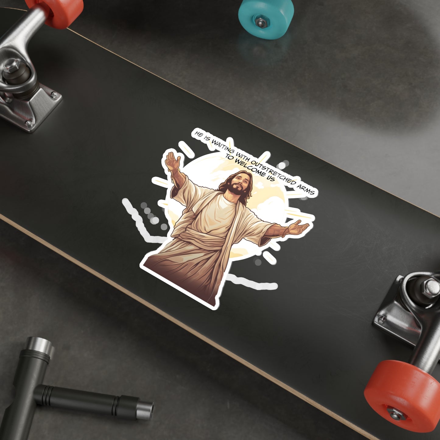 He is Waiting with Outstretched Arms to Welcome Us - Dialogue-  Die-Cut Stickers (MB)