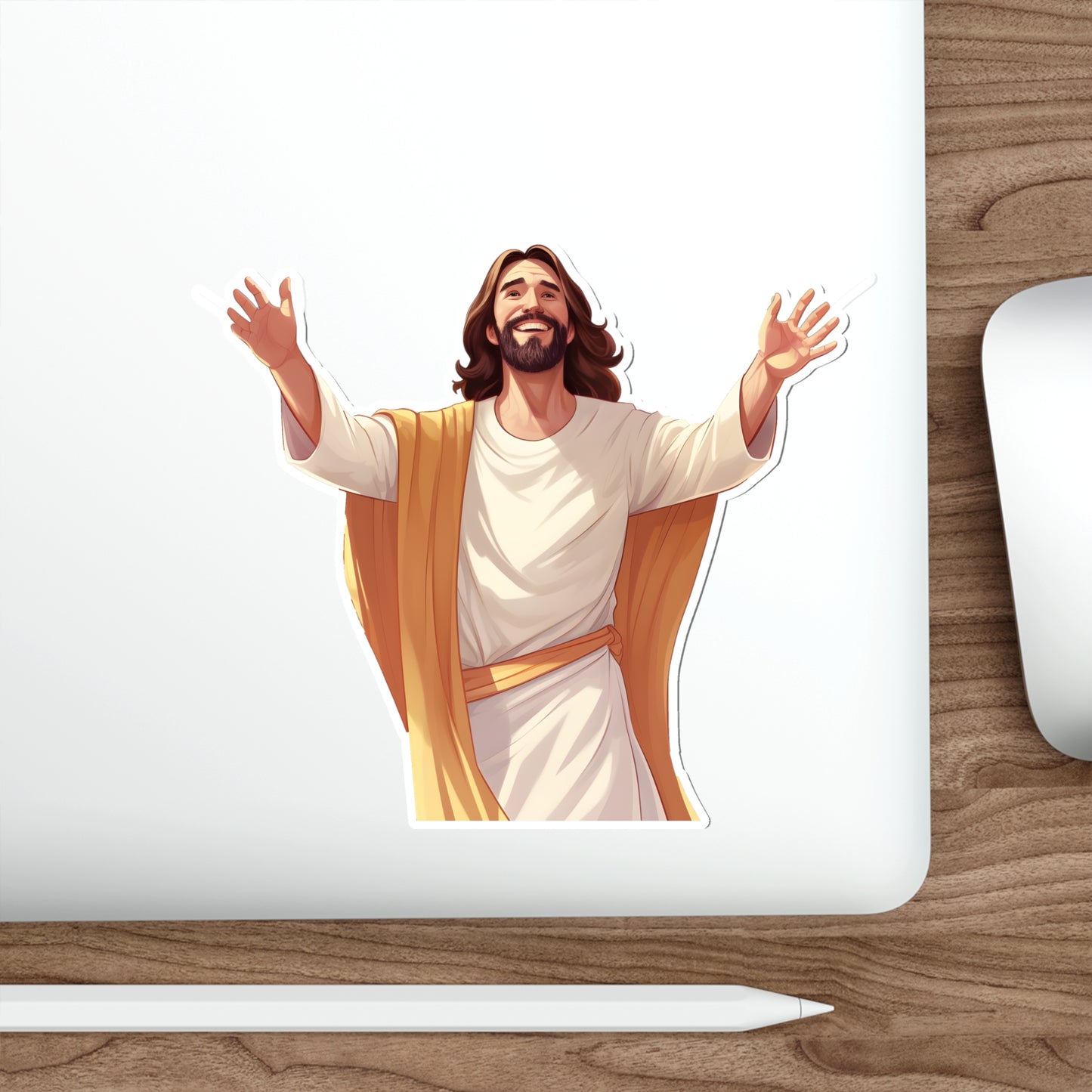 He is Waiting with Outstretched Arms to Welcome Us -3  Die-Cut Stickers (MB)