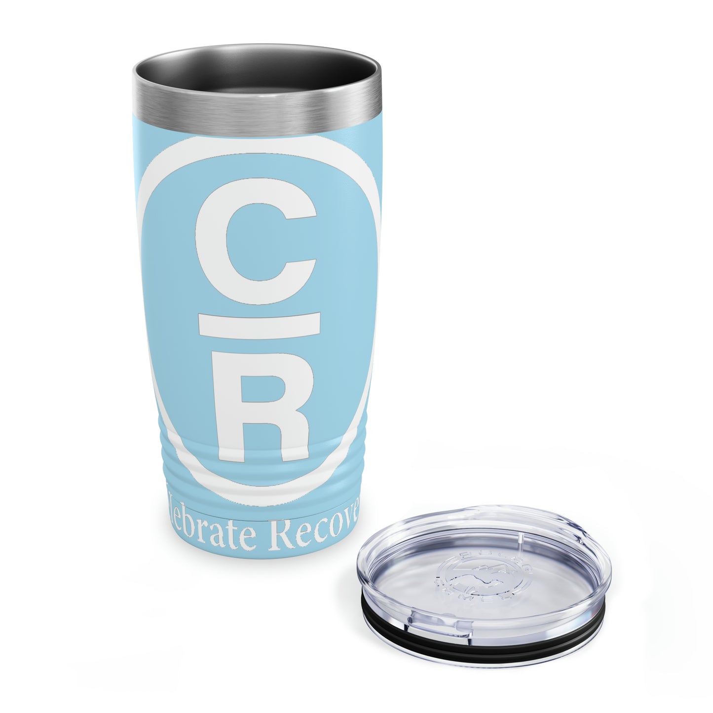 CR Celebrate Recovery Basic Logo White Ringneck Tumbler, 20oz