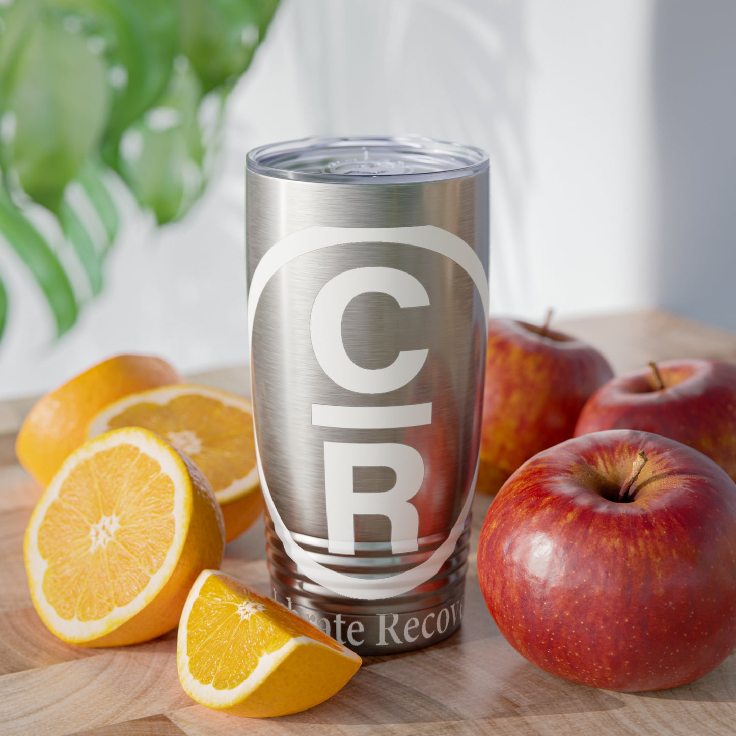 CR Celebrate Recovery Basic Logo White Ringneck Tumbler, 20oz
