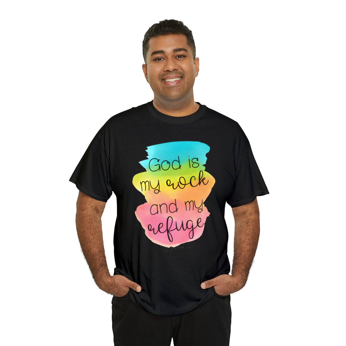 God is my rock and my refuge - Unisex Heavy Cotton Short Sleeve Tee
