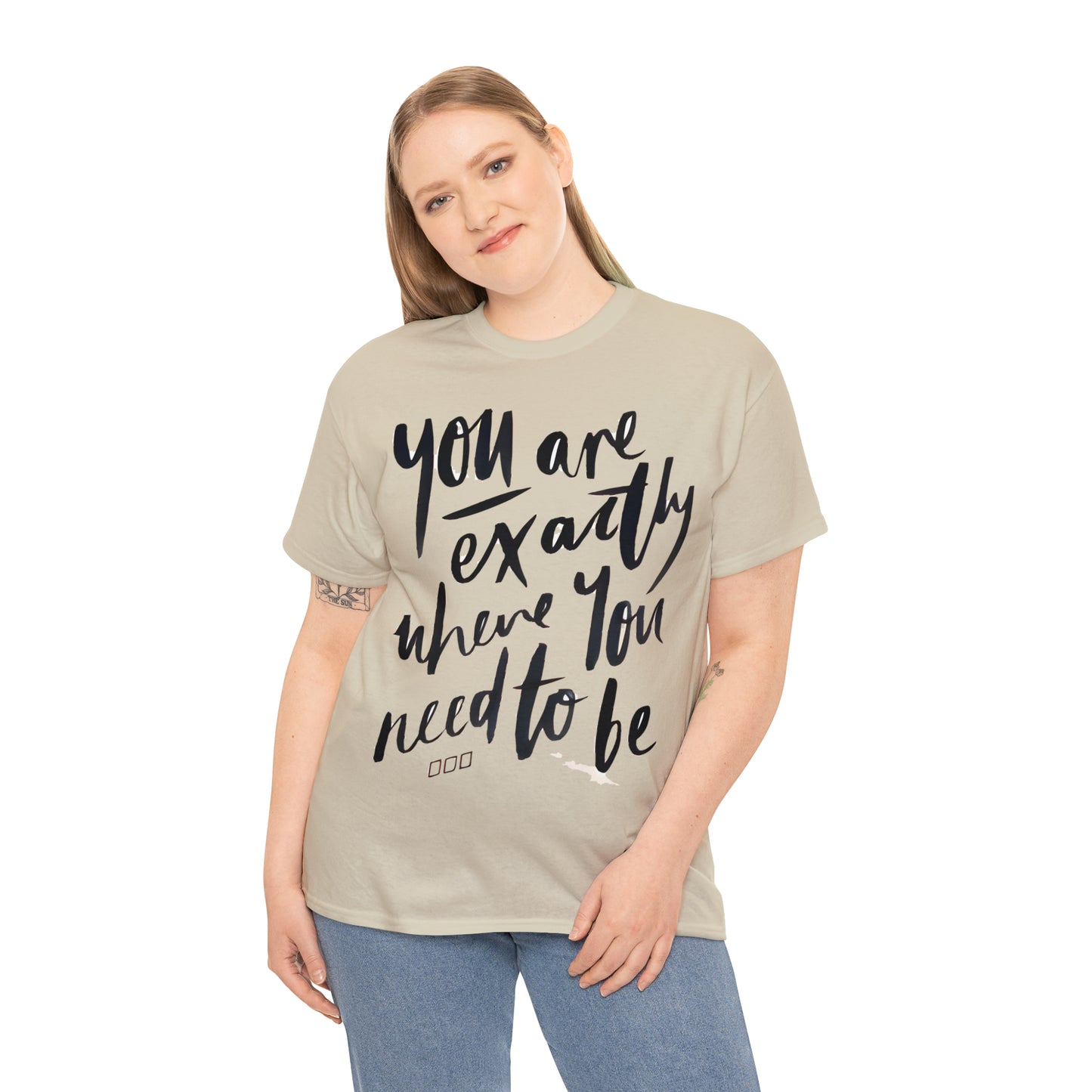 You re EXACTLY where you need to be  - CR Celebrate Recovery Classic Logo - Unisex Heavy Cotton Tee