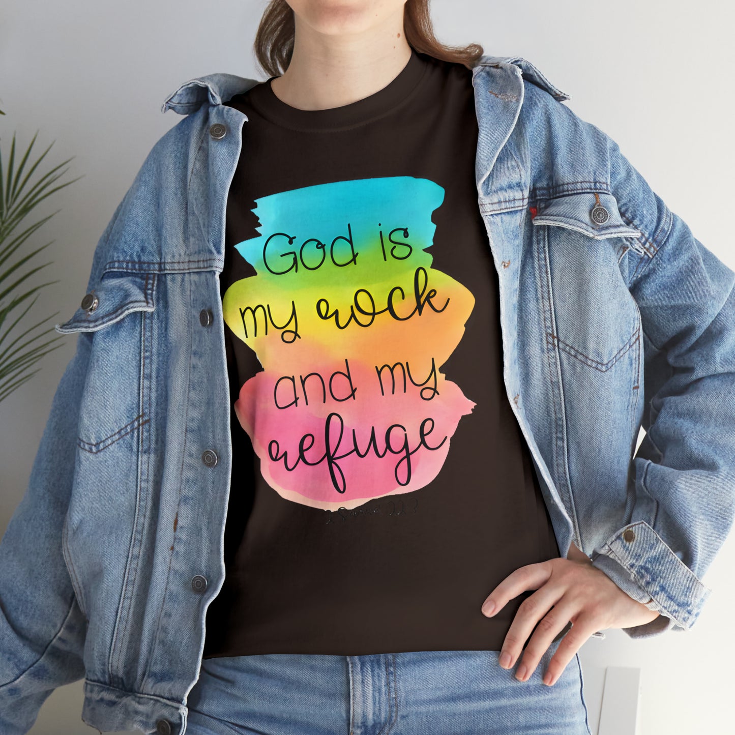 God is my rock and my refuge - Unisex Heavy Cotton Short Sleeve Tee