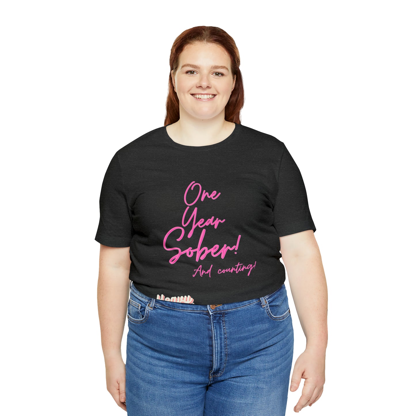 One Year Sober “Heavy Metal” Summer Font  (1 Year Sober) Unisex Jersey Short Sleeve Tee