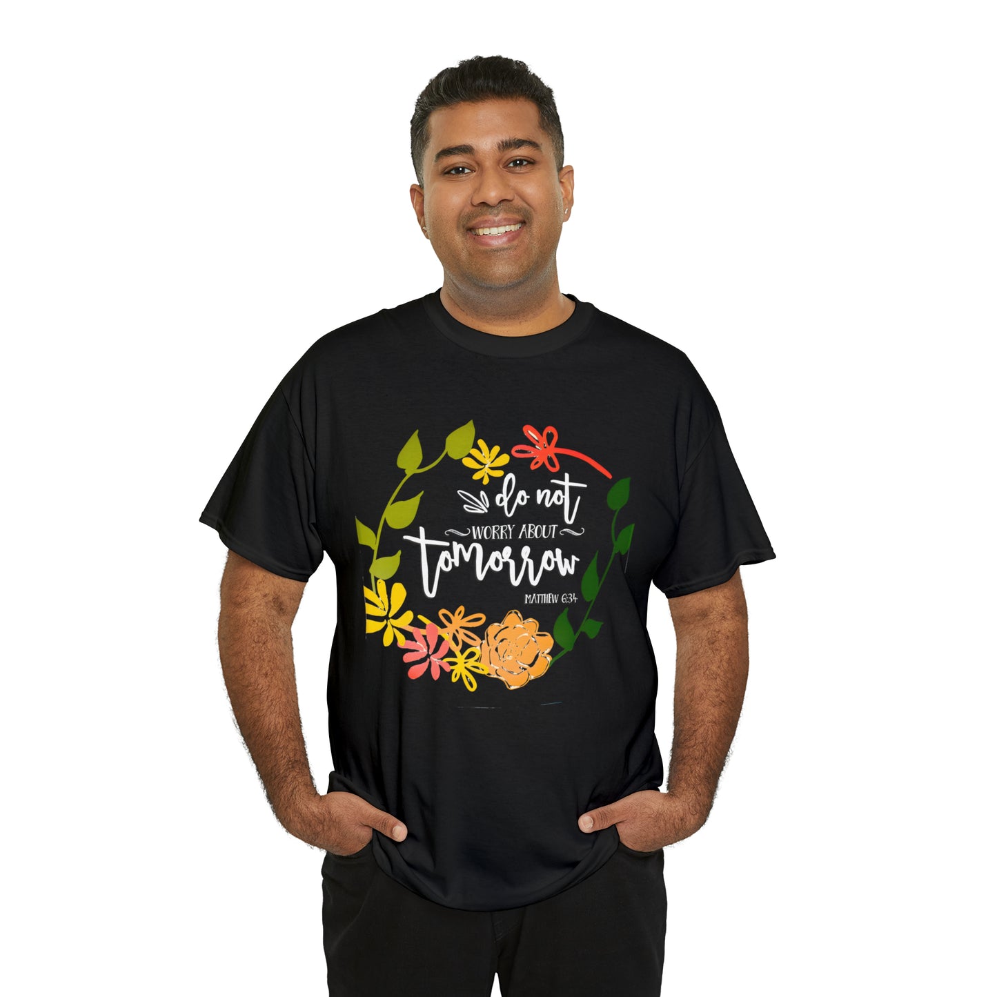 Do not worry about tomorrow (Matthew) - Unisex Heavy Cotton Short Sleeve Tee